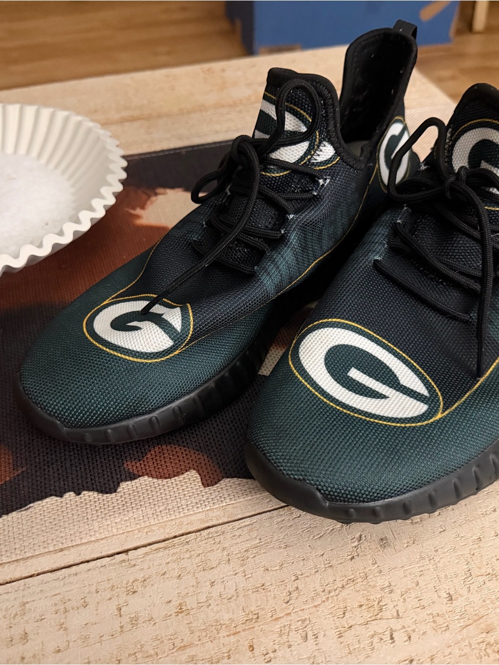 Men's Dark Green Team Green Bay PackersLogo Athletic Sneakers - Lace-Up Comfort